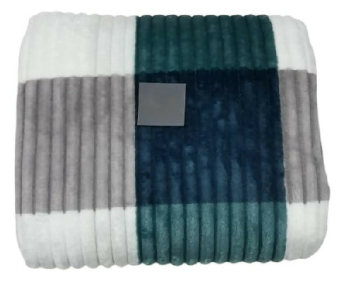 Striped Flannel Sherpa Blanket